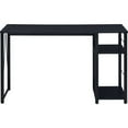 thumbnail image 2 of Writing Desk with 2 Tier Side Shelves and Tubular Metal Legs Black - Saltoro Sherpi, 2 of 5