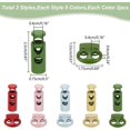 thumbnail image 2 of 20pcs Metal Toggle Spring Stoppers Double Hole Cord Locks Colorful Ends Fastener Drawstring Slider Toggle Buckles Colorful, 2 of 9