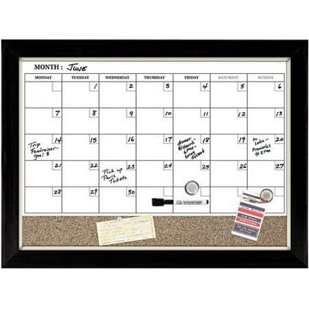 Quartet Boards 79232 17 x 23 in. Combination Board Calendar, Oak Frame