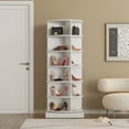 thumbnail image 3 of 6-Tier 360 Degree Rotating Shoe Rack Organizer, Holds Up to 24 Paris of Shoes, White Spinning Shoe Cabinet Tower for Entryway Living Room Hallway, 3 of 6