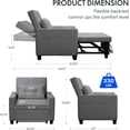 thumbnail image 2 of FLEXISPOT Convertible Sleeper Chair Bed, Pullout Small Sleeping Chair w/Adjustable Backrest, Pillow, Side Pockets, USB, Cup Holders, Pull Out Sofa Bed for Living Room, 2 of 6