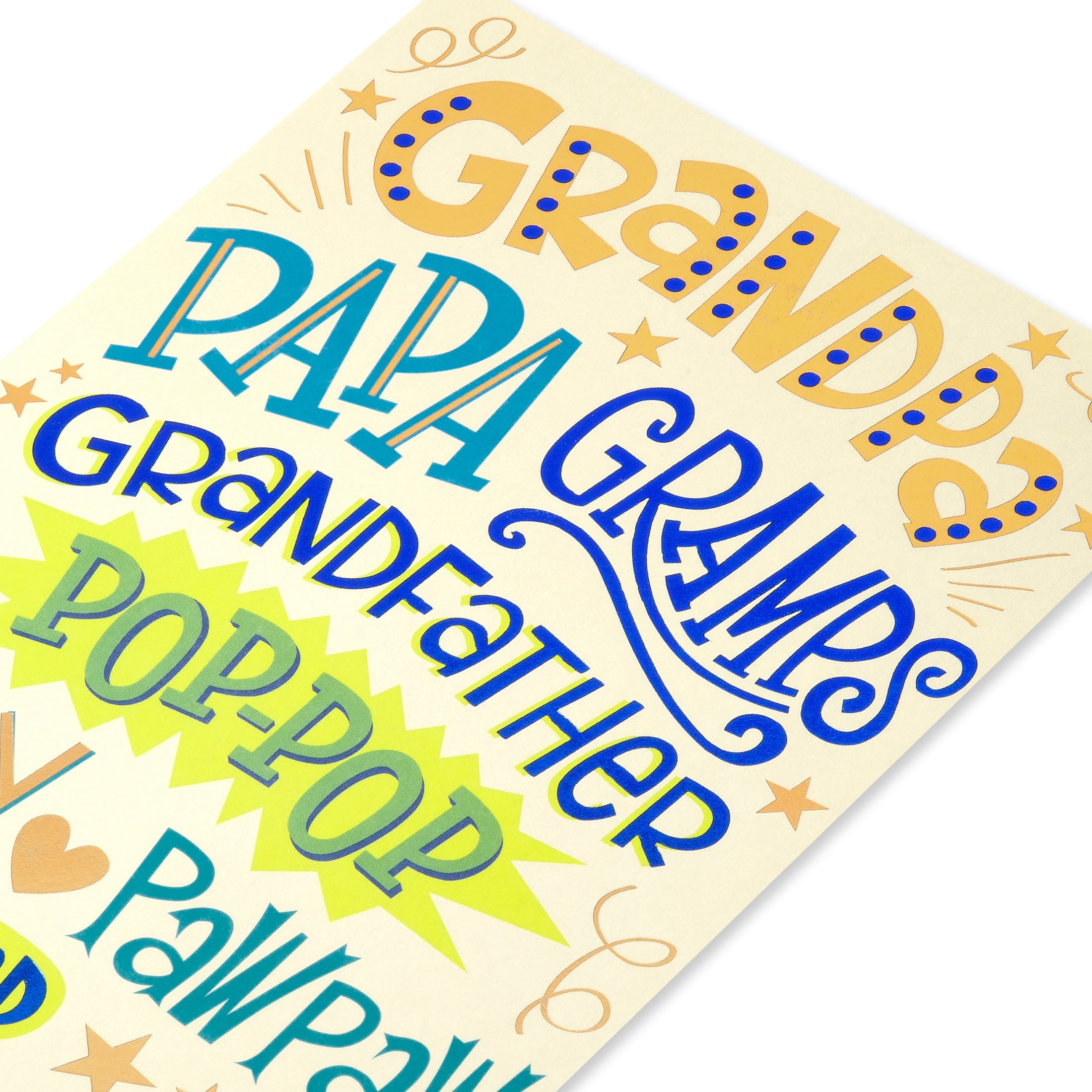 American Greetings Father's Day Card for Grandfather from Kids, Loving Nickname Typography Design, Includes Envelope