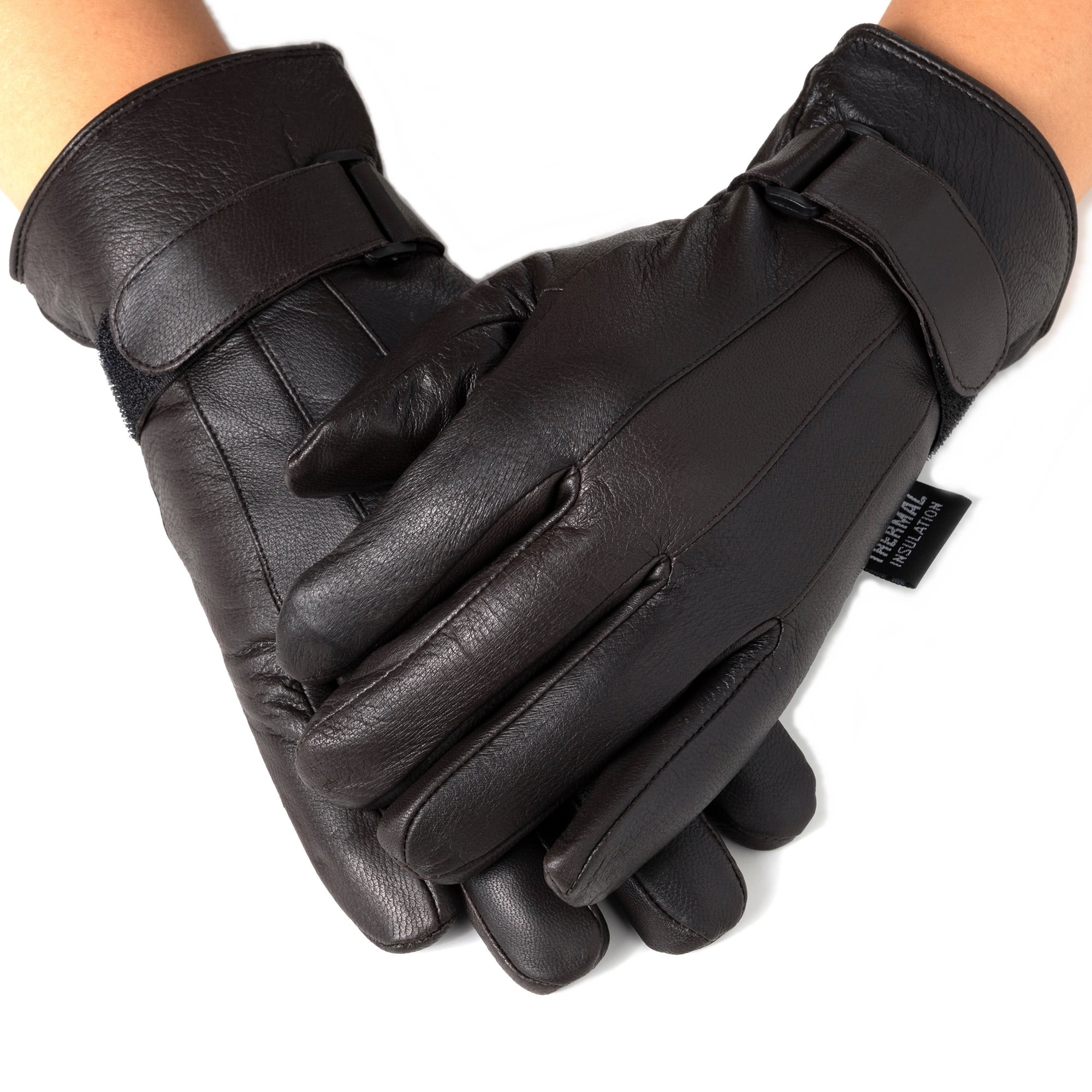 Black Isotoner mens SLEEKHEAT Cold Weather touch screen winter gloves Large 