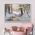 thumbnail image 3 of IDEA4WALL Framed Canvas Wall Art Frozen Tree Trunks & River in Winter Landscape Art Rustic Nature Wilderness Forest Scenery Print Relax/Calm for Living Room, Bedroom, Office - 24"x36" White, 3 of 5