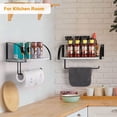 thumbnail image 4 of Wall Mounted Paper Towel Holder with Wood Shelf, Gray, 4 of 6