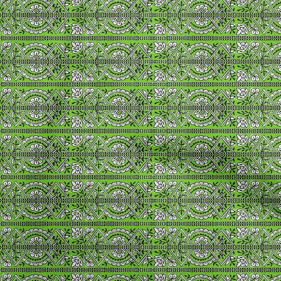 oneOone Georgette Viscose Green Fabric Block Sewing Craft Projects Fabric Prints By Yard 42 Inch Wide-HA