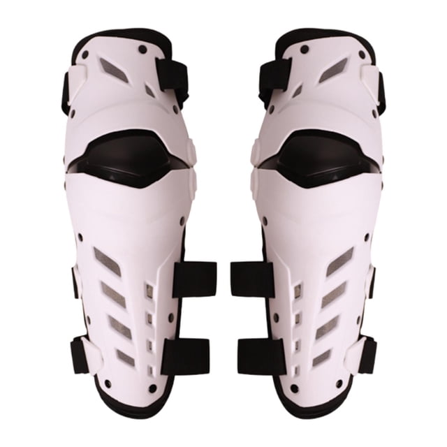 Rodilleras para motocicleta, cómodas y antideslizantes, para rodillas y espinillas. Blanco