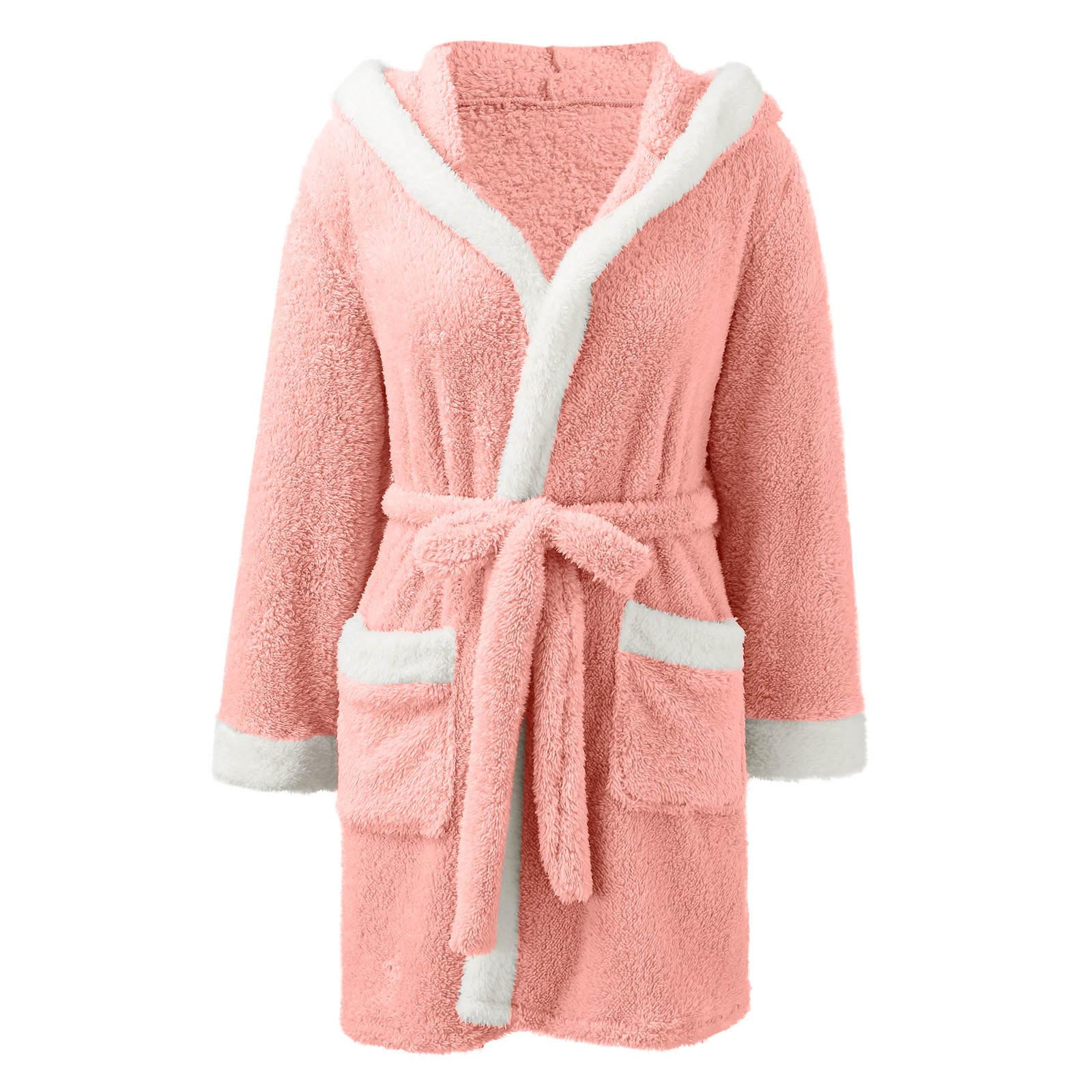 Women's Bathrobe Robe Cute Bunny Hooded Fleece Short Robes Warm Soft Plush  Terry Cloth Bathrobe Baggy Spa Housecoats : Sports & Outdoors 