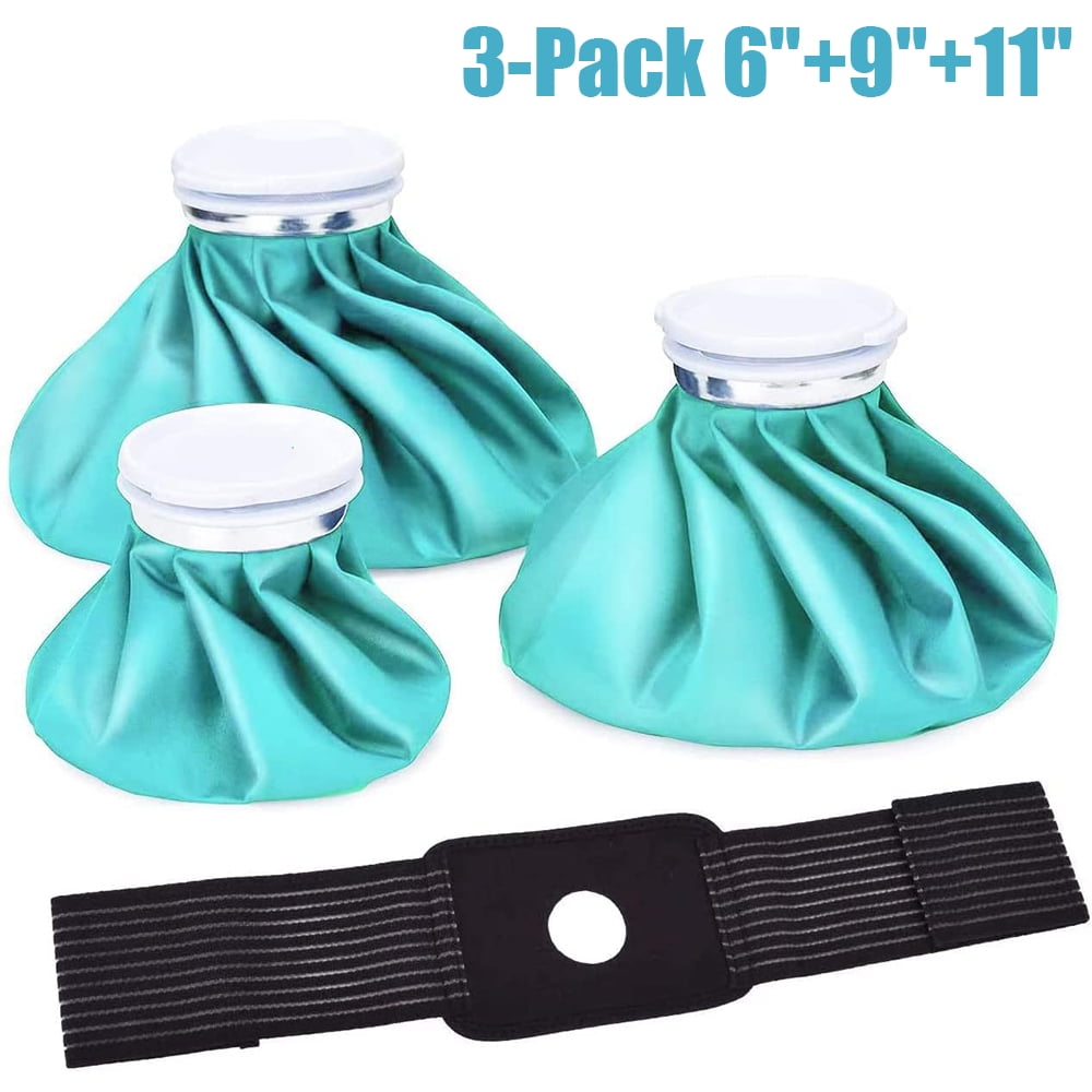 Elbourn Hot Cold Ice Pack Reusable Ice Bag 3 Pack 11"+9"+6" Hot Cold
