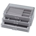 thumbnail image 1 of 3 Drawer Transparent Acrylic Makeup Storage Box Desk Lining Jewelry & Clear Cosmetic Organizer Vanity Storage Display Box Make Up Organizers Grey, 1 of 7