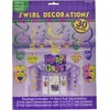 amscan Mardi Gras Hanging Swirl Party Decorations, Foil, 18", Value Pack of 30 Decoration, Multicolor (674595)