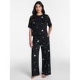 thumbnail image 4 of Women's Halloween Fall Hacci Knit Sleep Pants, Mid Rise Lounge Pants with Drawstring Elastic Waist and Pockets, Soft Casual Pajama Trousers with Seasonal Print, Sizes XS-3X, 4 of 6