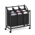 thumbnail image 3 of SONGMICS Laundry Sorter, Rolling Laundry Basket with 3 Removable Bags, Laundry Hamper, Laundry Cart, for Laundry Room, Bedroom, Bathroom, 3 x 11.9 Gallons, Ink Black, 3 of 7