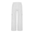 thumbnail image 3 of Karymi Women Clothing Corduroy Straight Leg Cargo Pants, Elastic Partial Drawstring High Waist Solid Trousers, Multi Flap Cargo Pockets Streetwear Biker Shorts Women, 3 of 5