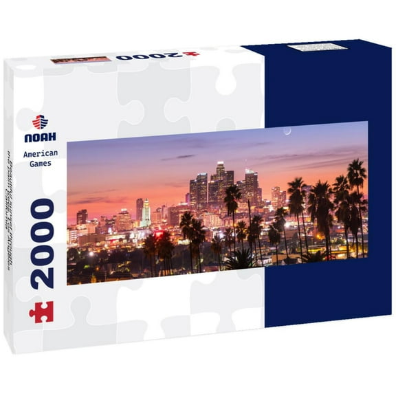 Noah Jigsaw Puzzle Beautiful sunset through the palm trees, Los Angeles, California panorama 2000 pieces