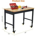 thumbnail image 7 of Garvee 48" x 24" Worktable, Heavy Duty Work Platform Adjustable Height with Power Outlets, Wheels, 2000 LBS Load Capacity, Work Benches for Garage & Workshop, Black, 7 of 7