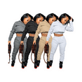 thumbnail image 5 of Akmipoem Women 2 Piece Outfits Tracksuit Crop Hoodie Jogger Sweatsuit Jogging Sets, 5 of 6