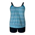 thumbnail image 4 of Gibobby Trajes de Natación para Mujer Traje de baño sin espalda con estampado de rayas nuevas y sexy para mujer(Azul,CH), 4 of 5