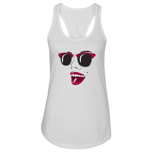Cool Pop Art Woman Face Tank Women -Image by Shutterstock, Female x-Large