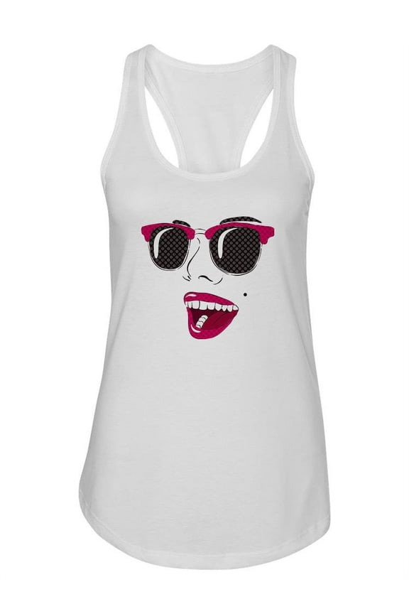 Cool Pop Art Woman Face Tank Women -Image by Shutterstock, Female XX-Large
