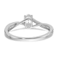thumbnail image 5 of Solid 14k White Gold Diamond Side-Stones with CZ Cubic Zirconia Center Stone Engagement Ring Size 6.5, 5 of 8