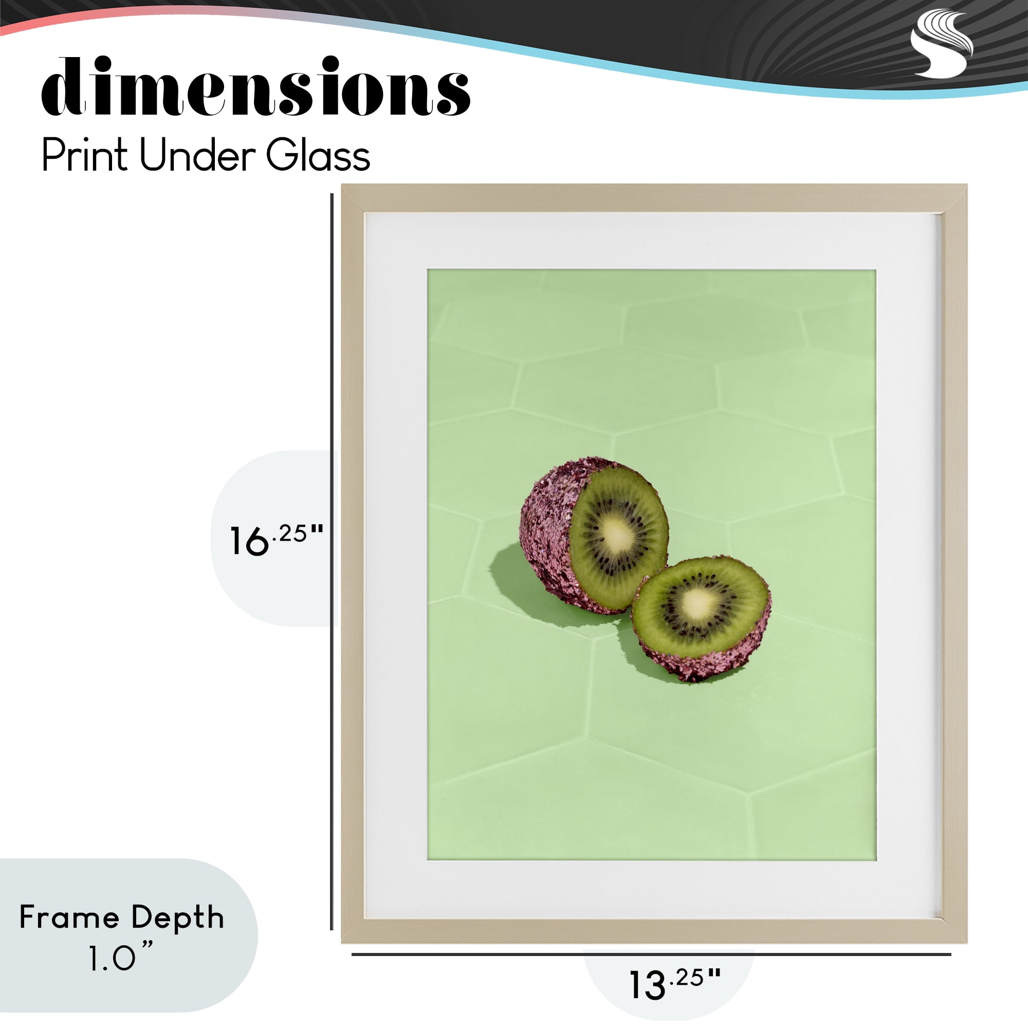 Stupell Industries Green Glimmer Kiwi Birch Framed Print Under Glass, design by LISH Creative
