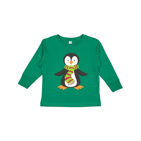 

Inktastic Cute Penguin Little Penguin Penguin with Scarf Gift Toddler Boy or Toddler Girl Long Sleeve T-Shirt