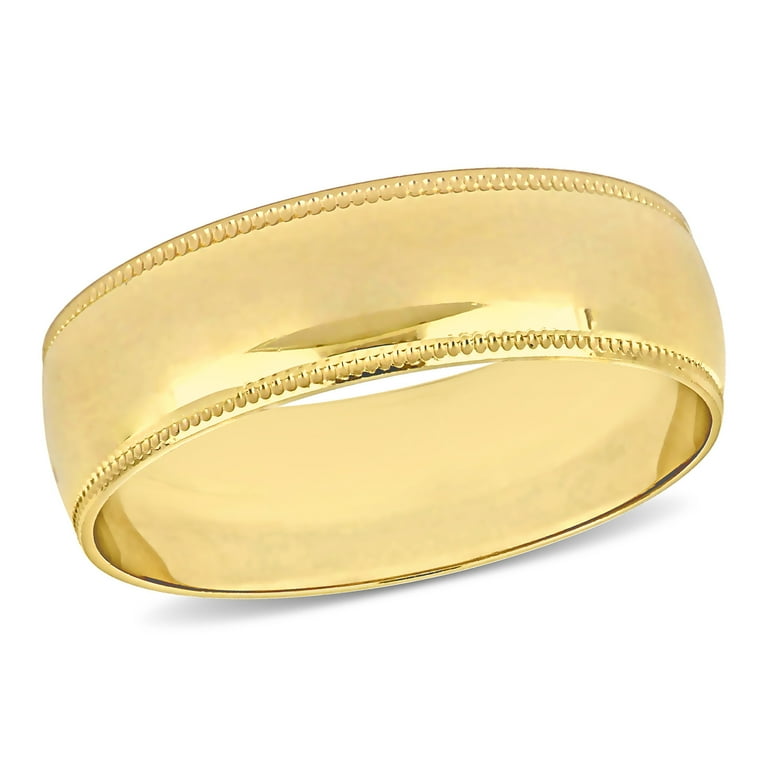 Miabella Women s 10kt Yellow Gold Miligrain Detail Wedding Band