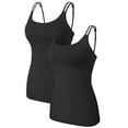 thumbnail image 1 of Charmo Lot de 2 Camisoles en Coton pour Femmes avec Soutien-Gorge Intégré, 1 of 6