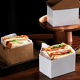 thumbnail image 4 of 50Pcs Sandwich Take Out Container Disposable Anti-deformed Paper DIY Chocolates Food Packaging Box, 4 of 5