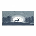 thumbnail image 1 of Deer Hunting Gym Towel, Reindeer Silhouette at Night in Forest Illustration, One-Sided Quick Dry Microfiber for Beach Fitness & Swimming, 60" x 30", Violet Blue Purpleblue, by Ambesonne, 1 of 2