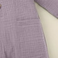 thumbnail image 6 of HNMKIU Baby Boys Linen Baby Romper Jumpsuit Casual Outfit with Patch Pockets Comfortable Soft Playwear for Toddler Purple,9-12 Months, 6 of 9