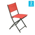 thumbnail image 3 of Flash Furniture Steel Indoor and Outdoor Cafe Rip-Resistant Folding Chairs, Red Set of 2, 3 of 17