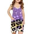 thumbnail image 2 of AJTQTH Funny Print Summer One Piece Short Jumpsuits for Kids Girls Casual Sleeveless Spaghetti Strap Rompers Loose Fit Casual Overall Shorts with Pockets Purple 9-10 Years, 2 of 6