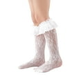 thumbnail image 3 of Girl?s Knee High Socks Sweet Lolita Style Frilly Lace Patterned Loose Elastic Stockings, 3 of 4