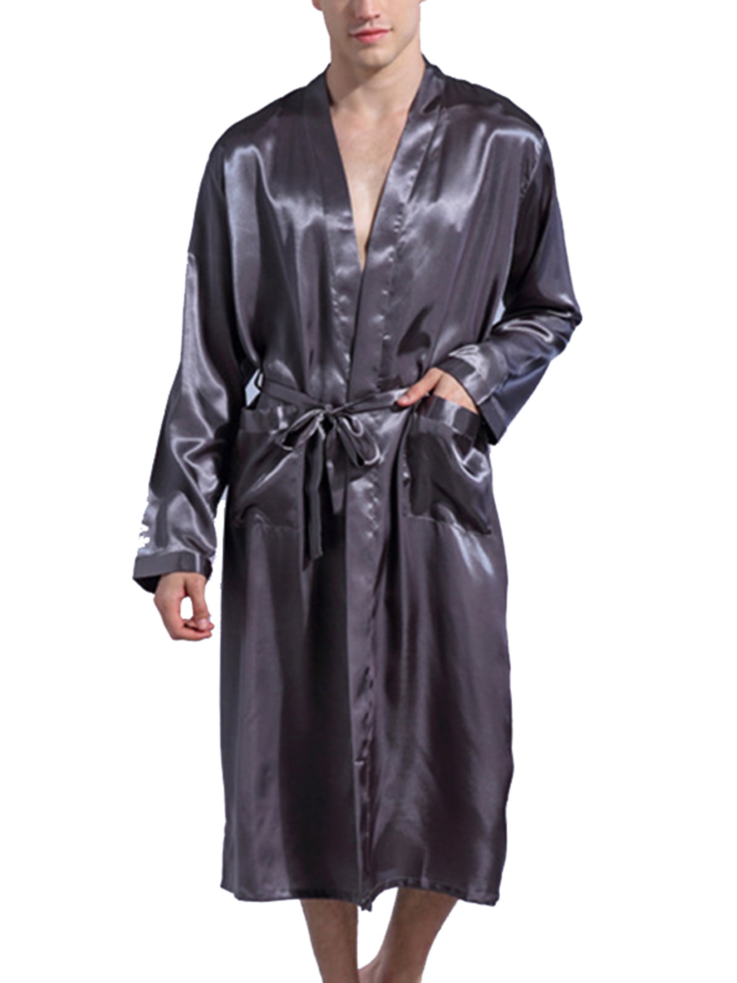 mens satin kimono robe