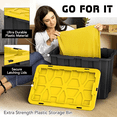 thumbnail image 3 of 4 PACK of X-Large 23 Gallon Plastic Storage Bin Tote Organizing Container with Secure Latching Lids, Stackable, Extra Strength Clear with Built in Handle - Black and Yellow, 3 of 5