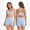 light blue, variant on Womens workout sets Contrast Sports Bra and anti-squat Shorts with Pockets for Pilates, yoga, gym