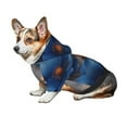 thumbnail image 7 of Honeii Elegant Blue Gold Blooms Print Small Dog Hoodies Pet Hooded Sweatshirts Fall Winter Puppy Cat Sweaters Warm Clothes for Small Dogs Outfits Costume-Small, 7 of 7