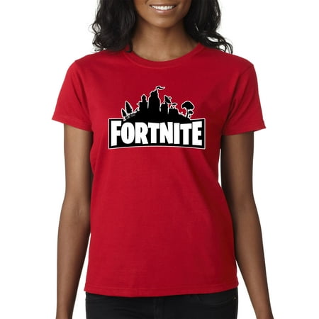New Way 887 Women S T Shirt Fortnite Battle Royale Skyline Logo - departments