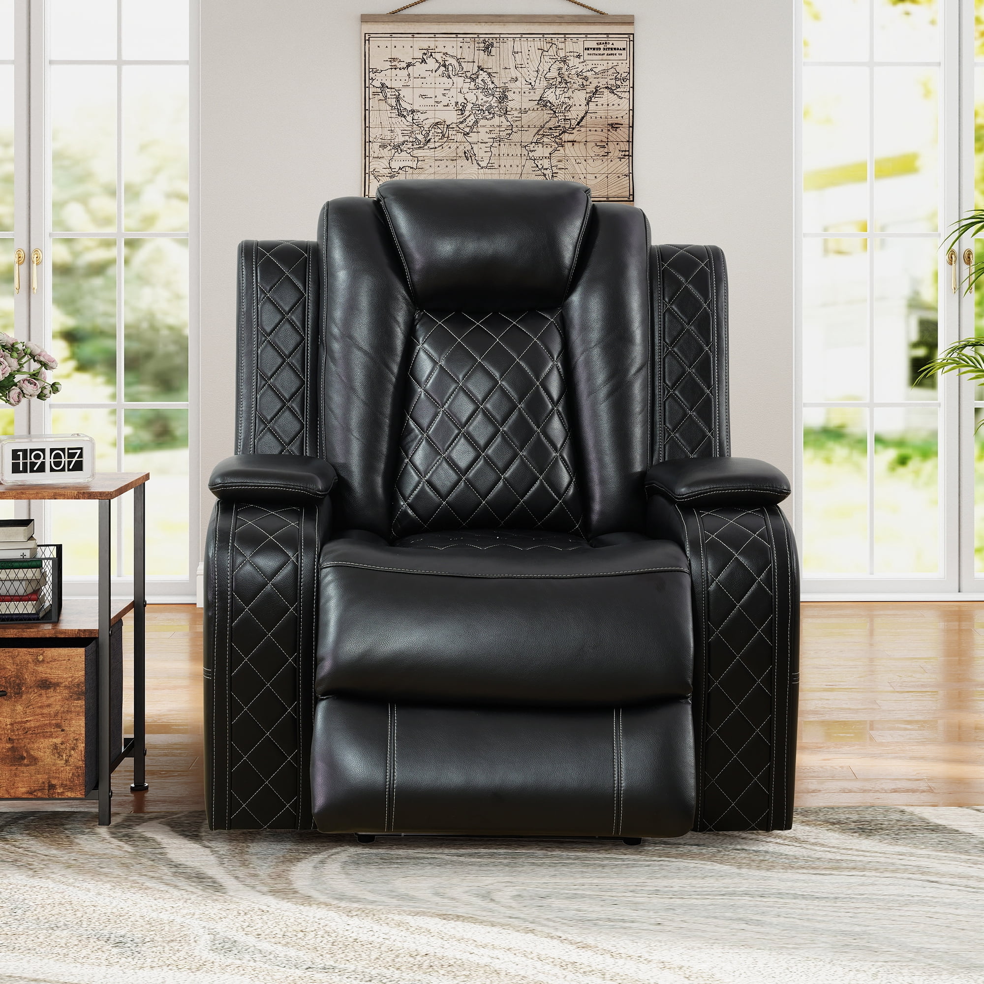 Aukfa Power Recliner Sofa Chair W/ Storage and USB for Living Room