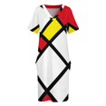 thumbnail image 4 of Mondrian minimalista De Stijl arte moderno diseño abstracto vestido suelto con bolsillos vestidos De fiesta vestido De hadas, 4 of 7