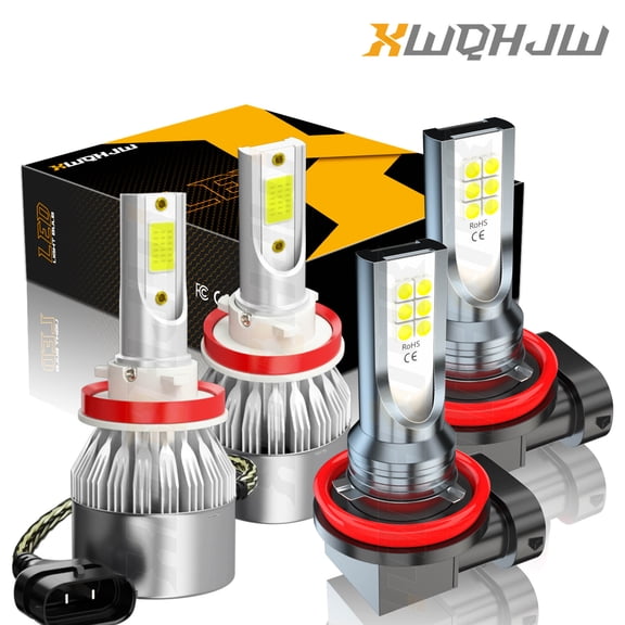 H11 LED Headlight Bulbs H11 Fog Bulbs,Super Bright 35W 12000LM 6000K White | 4 Bulbs