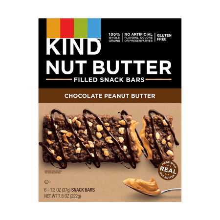 KIND Bars Chocolate Peanut Butter Nut Butter Filled Bar Gluten free 1.3 oz 6 Snack Bars