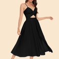 thumbnail image 1 of FcBaudy Camisole Sans Manches Robe Col en V, Robes d'Été pour Femmes, Robes de Mode pour Femmes Robe à Bretelles Colorées Col en V Robe pour Femmes, 1 of 4