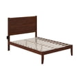 thumbnail image 6 of Full Size Bed Frame Walnut Wood Platform Bed Coastal Cottage Style, 6 of 6