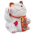 thumbnail image 4 of Tineasur Ceramic Cat Bank White Money Saving Jar Home Desktop Decor, 4 of 6
