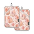 thumbnail image 2 of 2-Pack Pot Holders Heat Resistant Kitchen Oven Mitts 7x9.8in for Oven, Microwave & BBQ Pastel Pink Pumpkins, 2 of 7