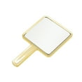 thumbnail image 5 of Unique Bargains 1pc Portable Chrome Handheld Mirror for Makeup and Grooming Gold Tone, 5 of 5