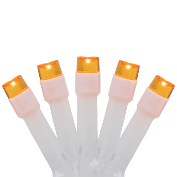 Northlight Battery Operated LED Christmas Lights - Orange - 9.5' White Wire - 20ct